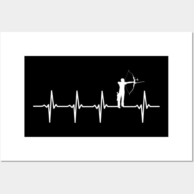 Archery Heartbeat Gift For Archers & Bow Hunting Lovers Wall Art by OceanRadar